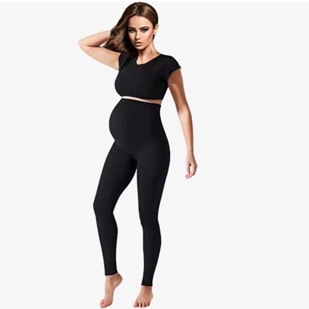 Black maternity leggings size L